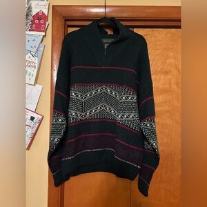 EUC men’s North 44° Wool fair isle 1/4 zip sweater